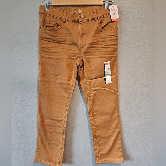 NWT Wonder Nation Boys Size 10 Husky Slim Knit Khaki Adjustable Waist Jeans - Picture 1 of 5